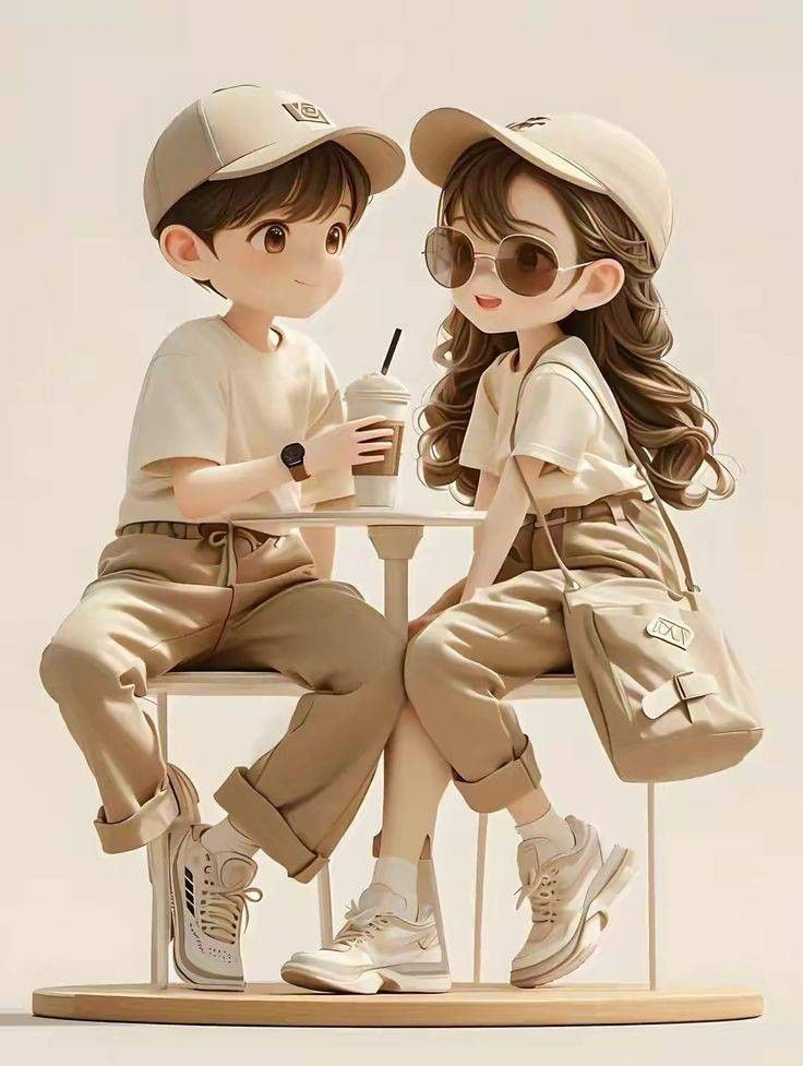 Cute Couple Cartoon DP Photo