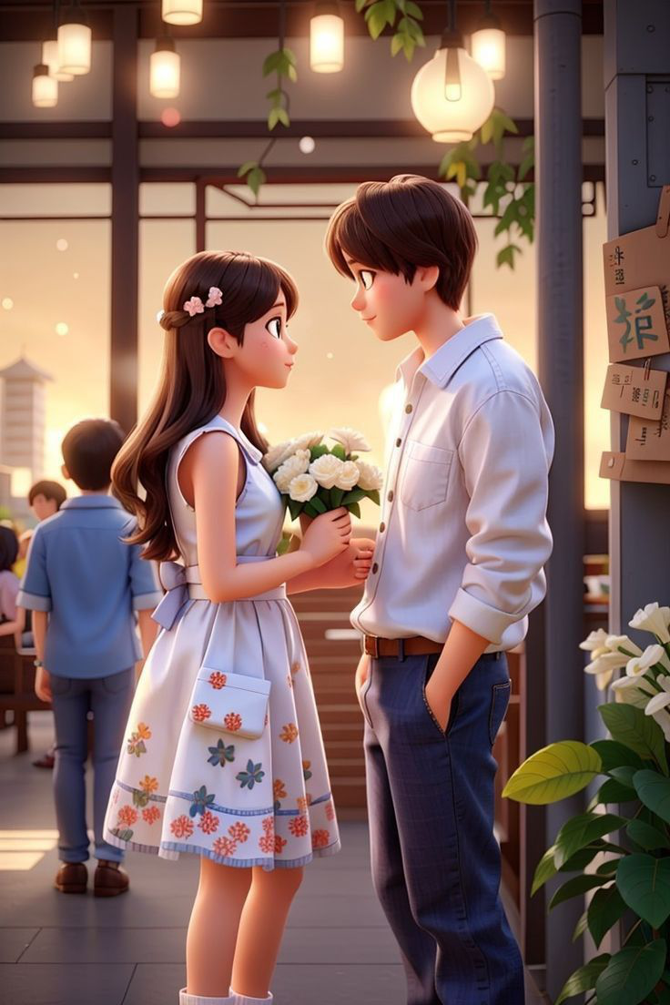 Romantic Cartoon Couple Dp